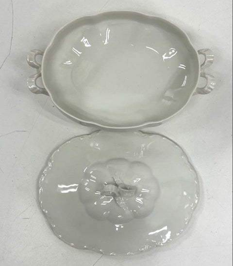 Vintage Haviland France Bow Knot Lidded Casserole Dish Covered Vegetable Bowl