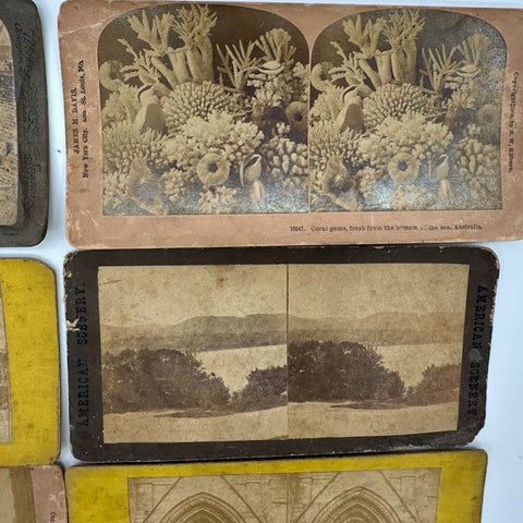 Vintage 18 Piece Stereoscope Card Lot Kilburn Underwood San Francisco Niagara