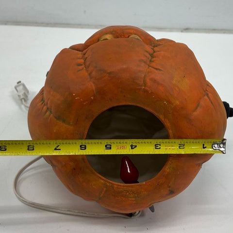 Vintage Halloween Witch Black Cat Pumpkin Jack O'Lantern Ceramic Light Lamp