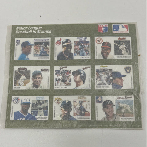 MLB Baseball Stamps Sheet Grenada US Baseball Series I 9 Stamps George Brett
