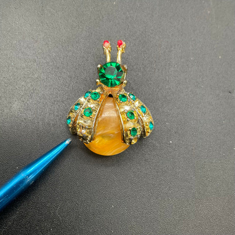 Vintage Costume Jewelry Animal Brooch Lot 4 Gerry's Owl Cat Rooster Insect