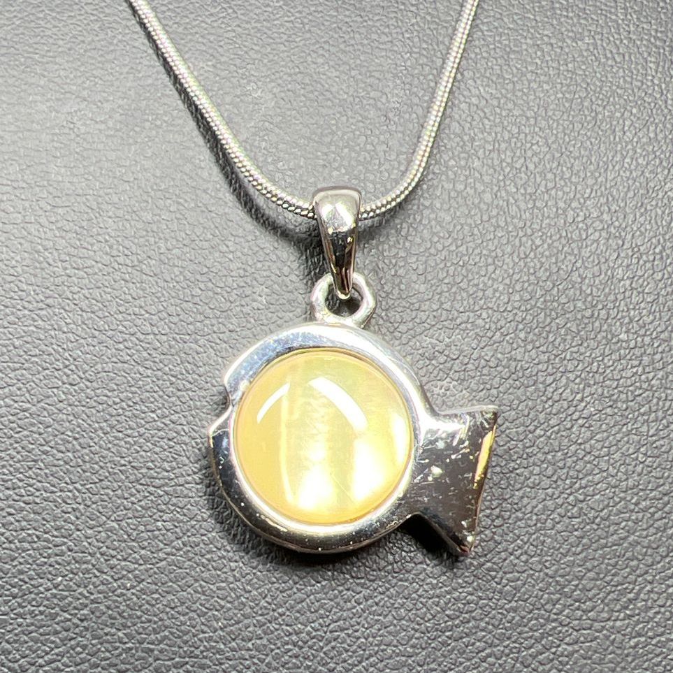 Landau Fish Pendant Silver Tone Necklace