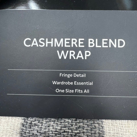 Banana Republic NWT Erin Plaid Cashmere Blend Fringe Wrap Poncho One Size