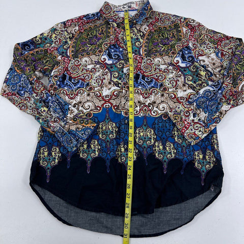 Robert Graham Men's Classic Fit Multicolor Paisley Cotton Button Up Shirt Sz L