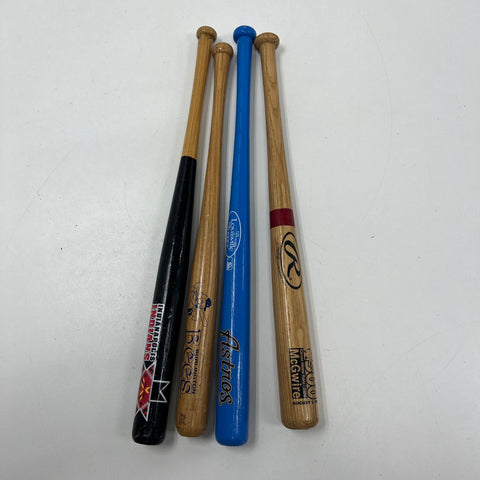 Mark McGwire Rawlings + 3 MLB MiLB Mini Baseball Bat Lot Astros Indians Bees