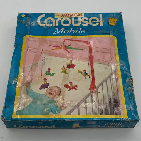 Vintage Young Times Musical Carousel Crib Mobile 555 Tested Works With Box
