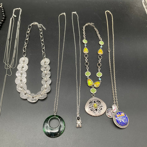 Vintage & Modern Fashion Jewelry Lot 11 Necklaces KC Royals Beaded Shells