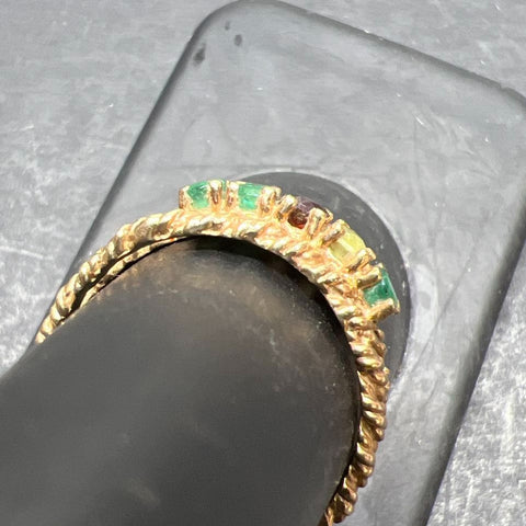 10K Yellow Gold Multi-Stone Ring Size 7.5 2.69g