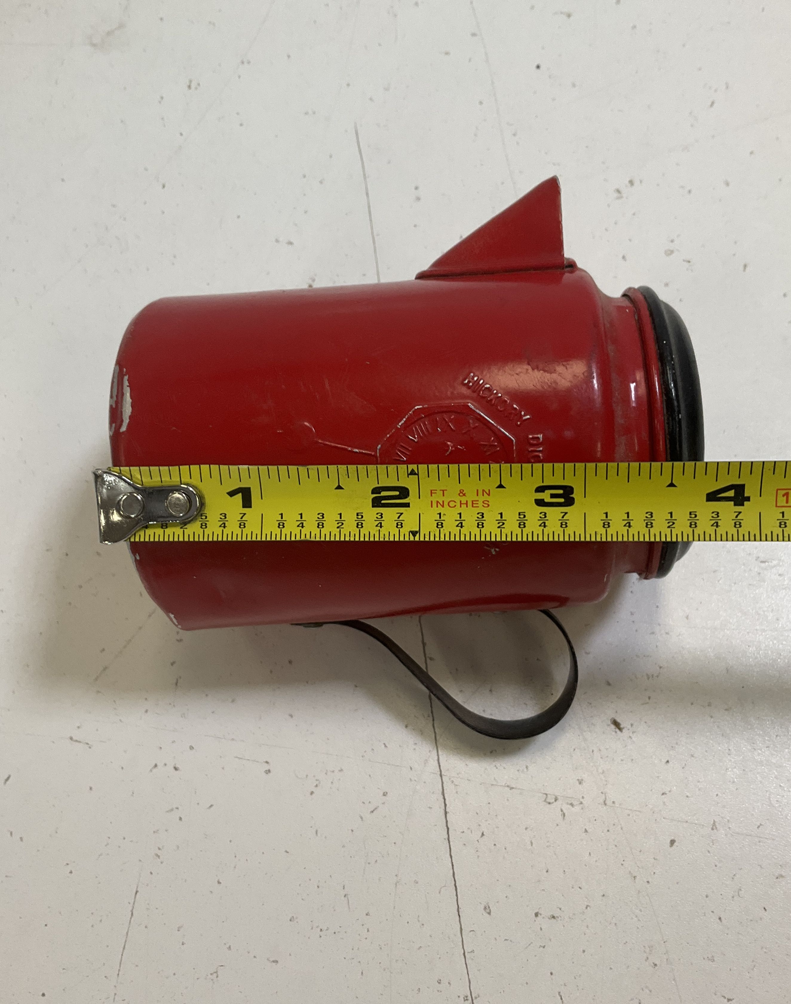Vintage Red Metal Hickory Dickery Dock Toy Coffee Pot Child's Play Kitchen