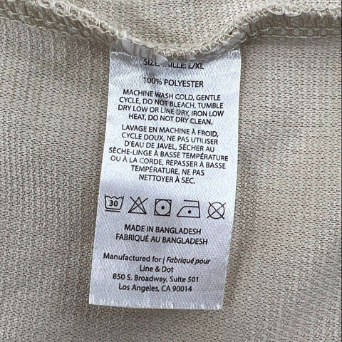 Line & Dot Women's Beige Waffle Knit Belted Loungewear Robe Sz L/XL