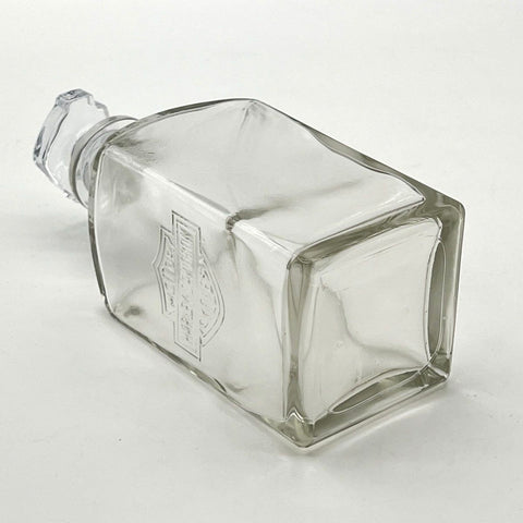 Harley Davidson Bar & Shield Logo Glass Decanter with Stopper Vintage Clear