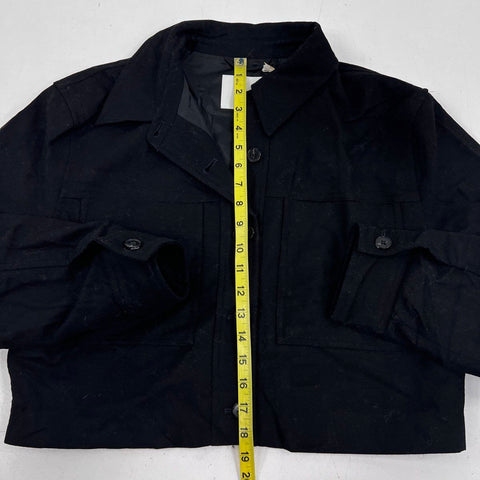 Wilfred Women's Little Cropped Jacket Black Noir Button Front Sz L NWT