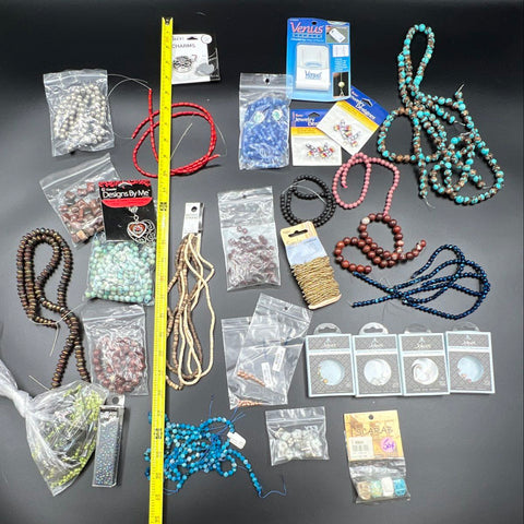 Jewelry Making Supplies Lot Glass Stone Beads Charms Jolee's Needles 3.5 lbs