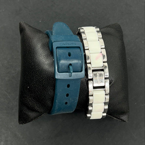 Swatch Irony Stainless Steel and Teal Plastic Swiss Made Watches Lot of 2