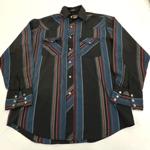 Vintage 90s Lot of 2 Western Pearl Snap Shirts Youngbloods Striped Red Sz M
