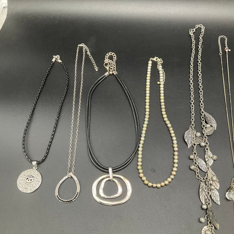 Vintage to Modern Costume Necklace Lot 12pc Boho Statement Faux Pearl Tassel