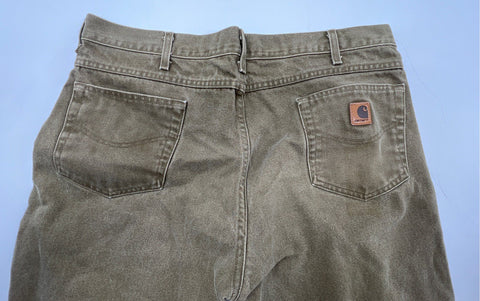 Carhartt Men's Relaxed Straight Leg Jeans Faded Olive Green Work Pants 40x32