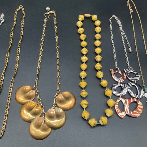 Vintage & Modern Boho Beaded Statement Necklace Jewelry Lot of 10 Pieces
