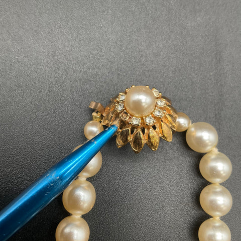 Vintage Faux Pearl Costume Jewelry Lot 9 Necklaces Multi-Strand Craft