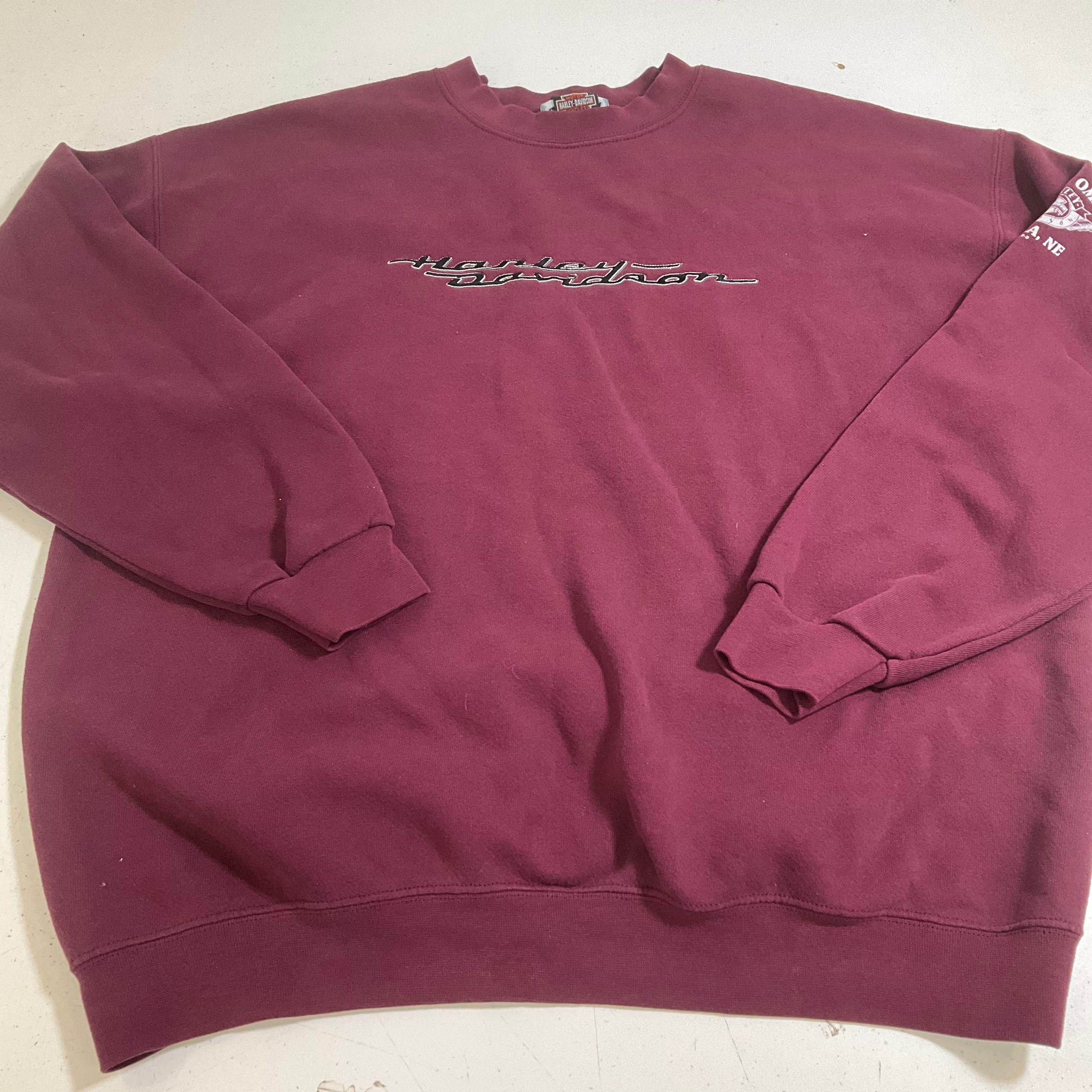 Vintage 90s Harley Davidson Lee Sweatshirt Omaha NE Embroidered Mens XL