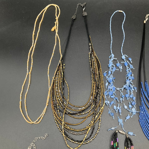 Seed Bead Multi-Strand Necklace Jewelry Lot of 10 Coldwater Creek Me to We Boho