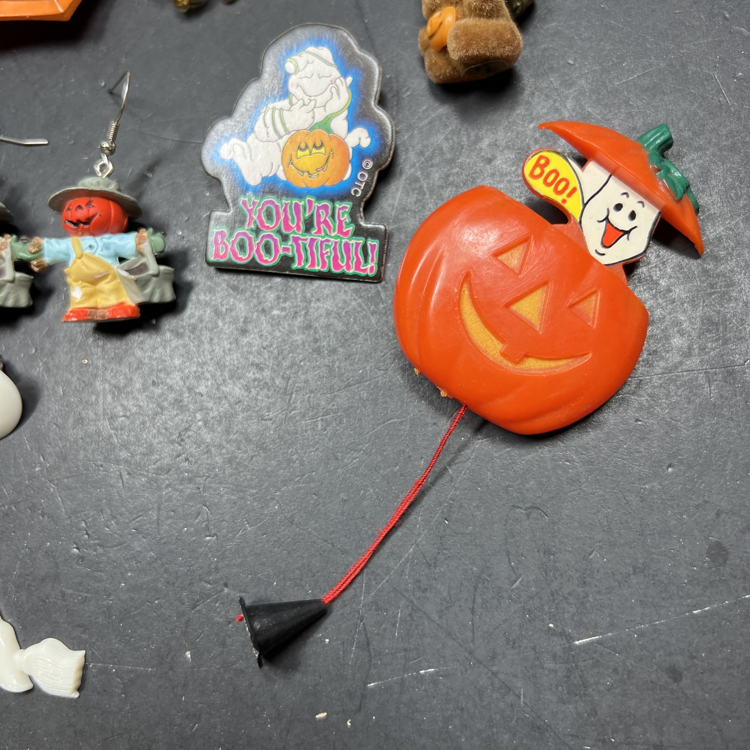 Vintage Halloween Jewelry Lot Earrings Brooches