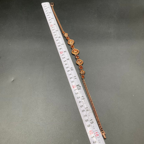 Givenchy Bronze Tone Champagne & Brown Crystal Necklace & Earring Jewelry Set