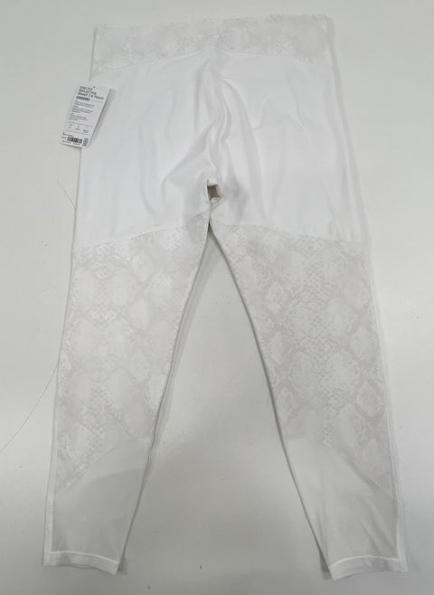Athleta White Stay Fly Reflective Snake 7/8 Tight Leggings Women's Size L NWT