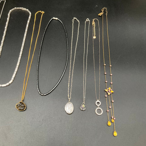 Claire's Avon Mixed Jewelry Lot 17 Necklaces Floral Celestial Initial Beads