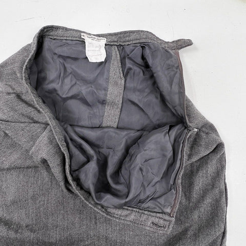 Vintage 90s Giorgio Armani Women's Gray Wool Pleated Midi Skirt Sz 12