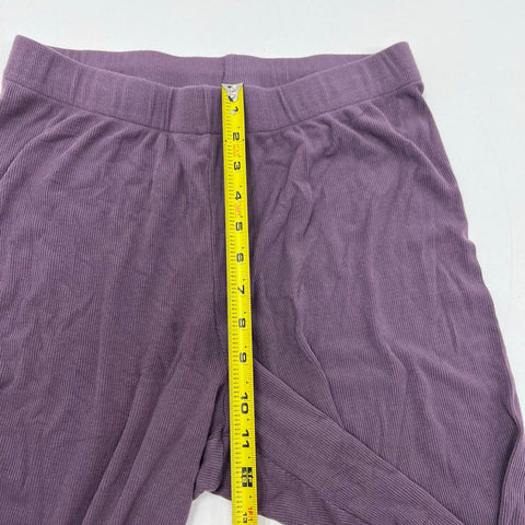 Skims Women's Plum Soft Lounge Ribbed Wide Leg Pants Size M
