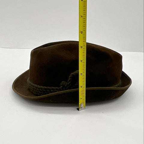 Vintage Oberlauder Antilope Brown Tyrolean Alpine Fedora Hat Sz 7