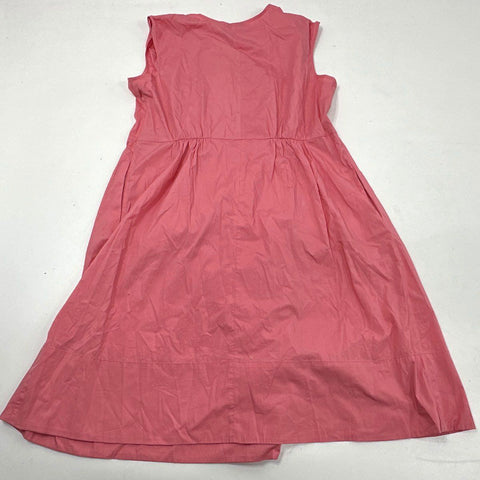 Talbots Women's Pink Sleeveless Surplice Cotton Blend Midi Dress Sz 16W NWT