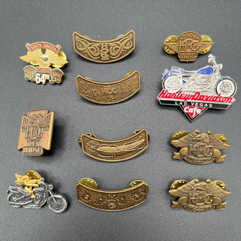Vintage Harley Davidson HOG Biker Lapel Pin Lot of 12 Sturgis Las Vegas 2004