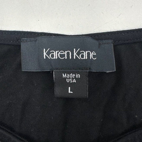 Karen Kane Women's Black American Riviera Asymmetric Drape Dress Sz L NWT
