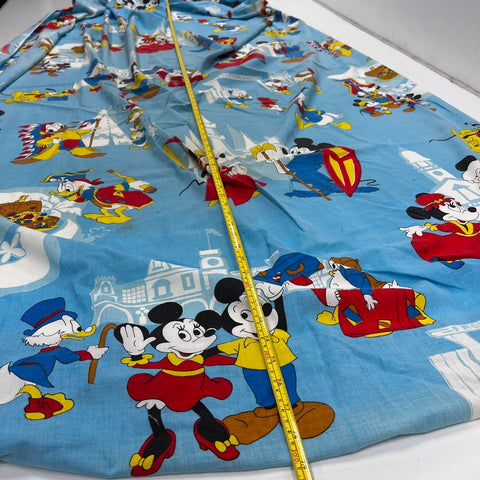 Vintage Disney Sheet Set Mickey Mouse Donald Duck Twin Fitted Flat Muslin 2pc