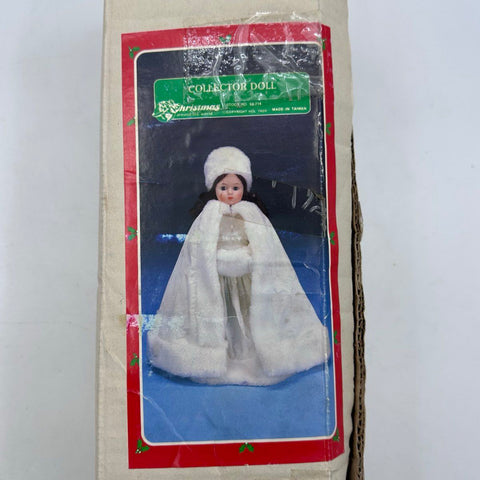 Vintage House of Lloyd 1988 Christmas Collector Doll White Faux Fur With Box