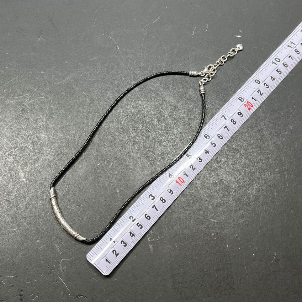 Brighton Silver Plate Tube Bead Leather Cord Necklace