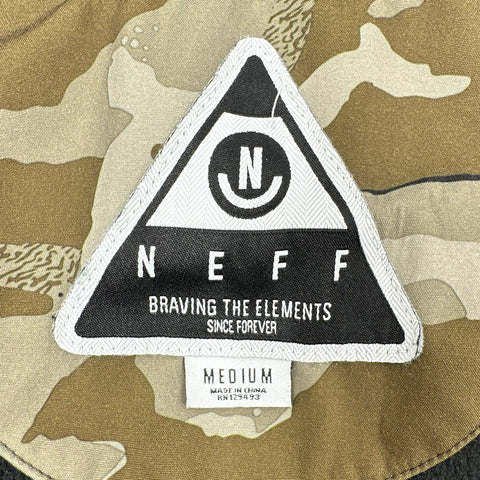 Neff Men's Softshell Hoodie Jacket Camo Black Colorblock Full Zip Fleece Sz M