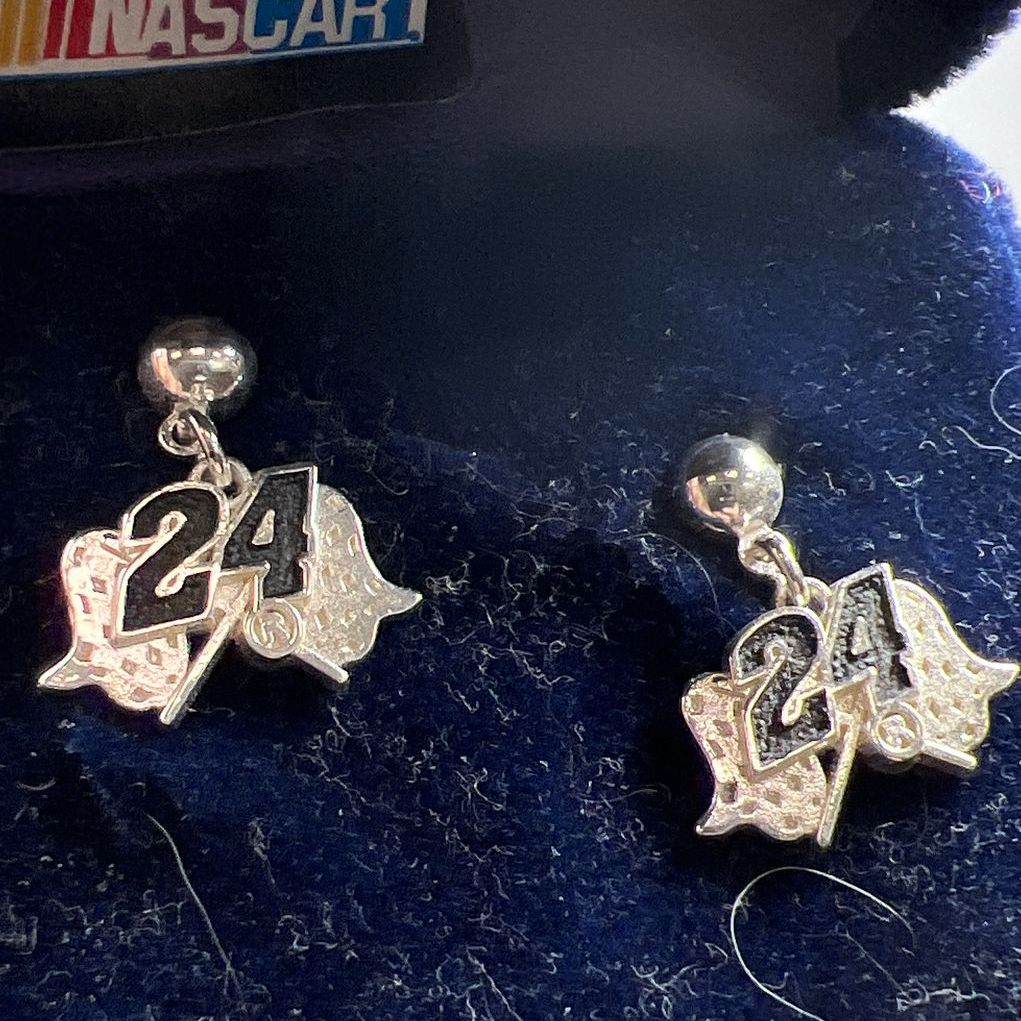 2 Montana Silversmiths NASCAR #24 & #6 Earrings NIB