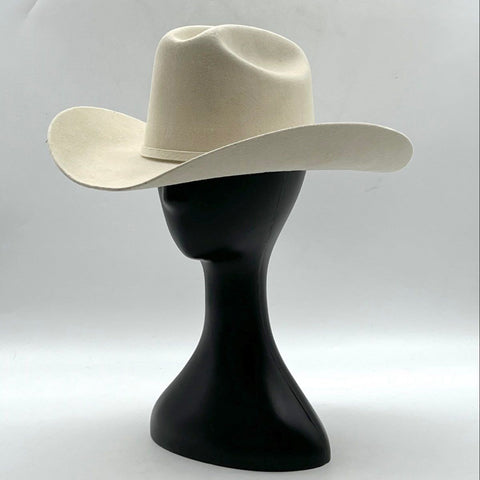 Estampida Men's 50X Felt Cowboy Hat Off-White Autographed Voz de Mando Sz 6 3/4