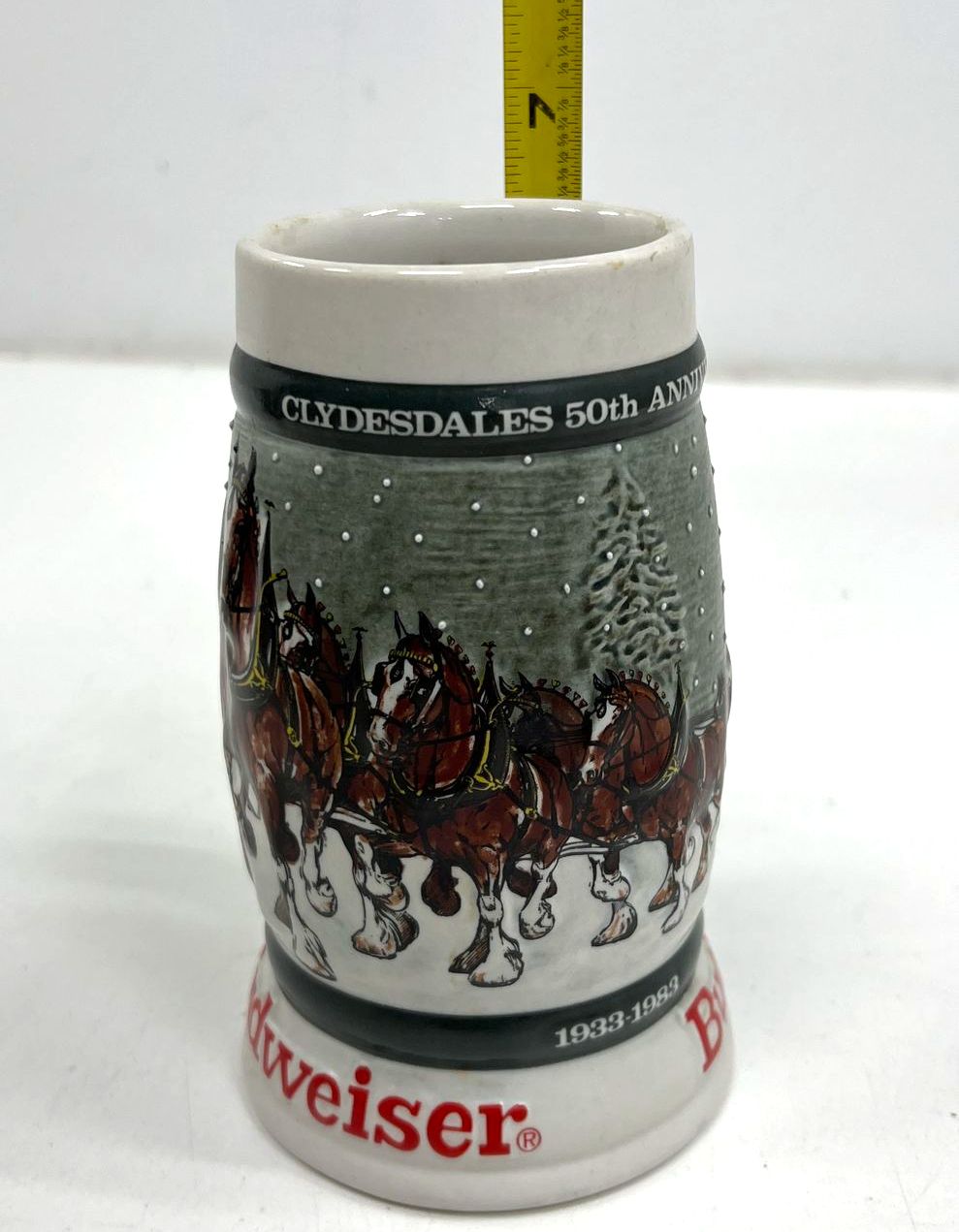 Vintage Budweiser Clydesdale Holiday Beer Stein Lot of 5 1980s-90s Collector