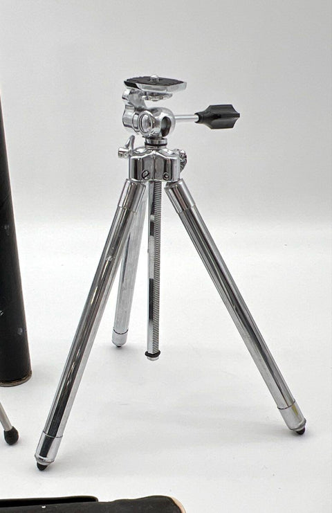 Vintage Sunset & Da-Lite Mid-Century Tabletop Camera Tripod Lot 2 W/Cases