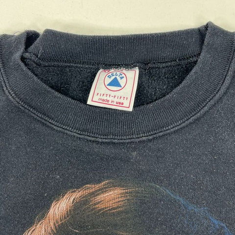 Vintage 90s Neil Diamond Black Graphic Tour Sweatshirt Crewneck Men's L