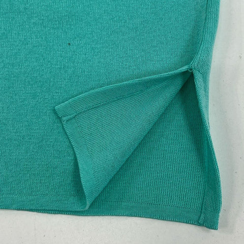 Women's Ming Wang Teal Knit Black Accent Tank Top 100% Acrylic - Size Large