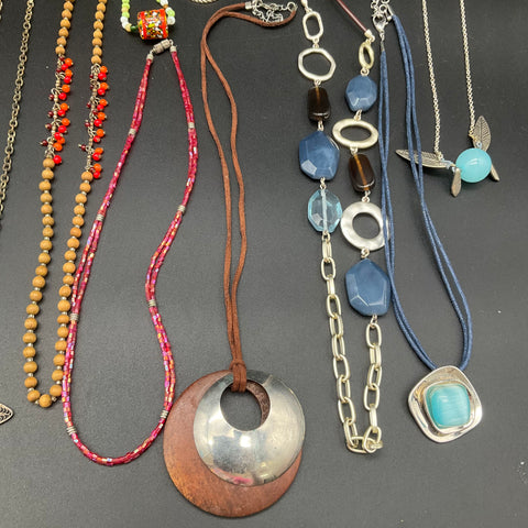 Beaded & Pendant Boho Jewelry Lot of 20 Vintage and Modern Necklaces