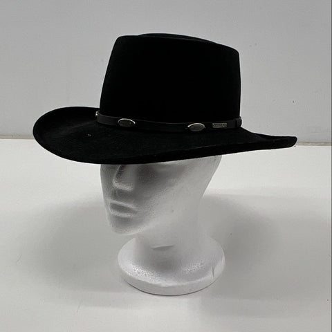 Vintage Stetson Men's Black Gun Club XXXX Fur Felt Concho Fedora Hat Sz 6 5/8