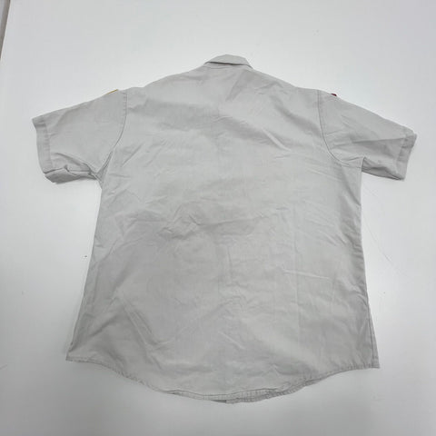 Vintage 80s Awana Clubs Leader Uniform Button Up Shirt Patches Sz XL