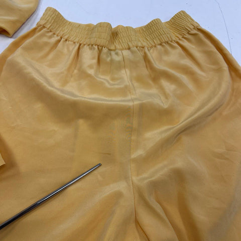 Vintage 80s Adam Douglass Adrianna Papell Silk 3 Pc Shorts Vest Blouse Set