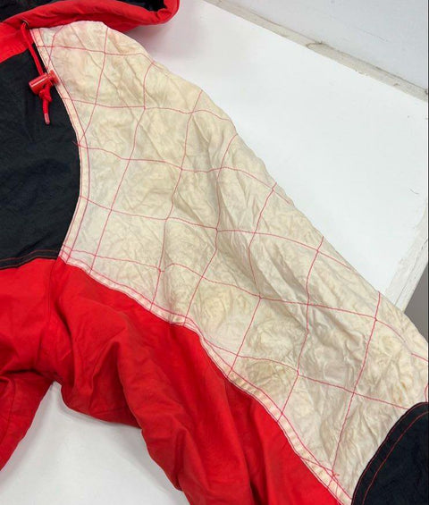 Vintage 90s Starter Nebraska Huskers NCAA Hooded Puffer Jacket Sz L